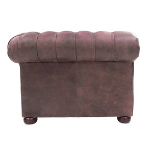 Sofá Chesterfield Clásico Moderno de 3 Plazas, Cuero Genuino, Tapizado con Botones Profundos, Mueble de Lujo para Sala de Estar, Diseño Confortable - Product Image 5