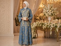 Abaya en polyester de Dubaï, broderie florale 3D, col mandarin, vêtements islamiques modestes pour l'Aïd, les mariages et les occasions formelles