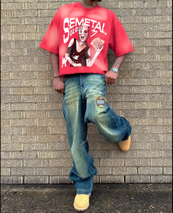 เสื้อยืดวินเทจใส่สบายเสื้อยืดผ้าฝ้าย100% ลายกราฟิกเฮฟวี่เวทเสื้อยืดโอเวอร์ไซส์ซักกรด - Product Image 6