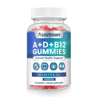 Gummies multivitaminées SPL OEM A D B12 pour le soutien immunitaire, complément alimentaire végétalien D3 K2 Vitamine C Zinc A D B12