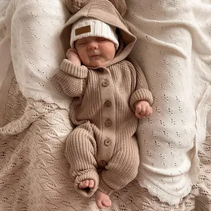 Fashionable 2024 Custom Logo Unisex Summer Sleeveless Romper 100% Organic Cotton Knitted Baby Jumpsuit