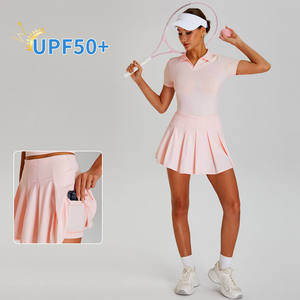 ชุดเสื้อโปโล50 + UPF สำหรับผู้หญิงมีกระเป๋าด้านในมีซิปครึ่งคอโปโลระบายอากาศป้องกันรังสียูวีแห้งเร็วสำหรับฤดูร้อน - Product Image 3