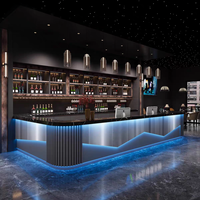 Comptoir de bar en acier inoxydable pour discothèque, lounge, café, KTV, pub