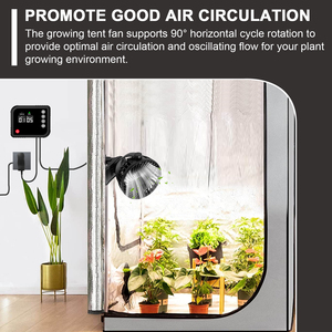 Ventilateur oscillant rafraîchissant avec fonction de minuterie numérique, design à clip, système de ventilation pour tente, pour la maison des animaux et la salle de culture - Product Image 2
