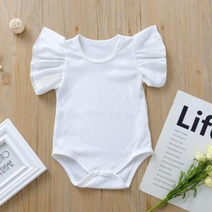 Romper Rajut Kasual Musim Panas Bayi Unisex Baru Lahir, Bodysuit Ribbed Polos, Jumpsuit Pendek, Onesie Bayi Kancing Tekan - Product Image 6