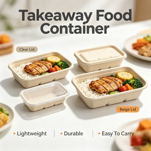 Conteneur alimentaire rectangulaire personnalisé à succès avec couvercle, boîte d'emballage alimentaire jetable pour restaurant à emporter - Product Image 1