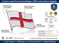 Maßgefertigte Wellige England St. George-Kreuz Flagge Hartemaille Anstecknadel, Englische Flagge Gedenk-Metallabzeichen