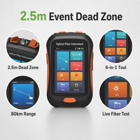 NOVKER NK2800 Mini OTDR 1550nm 80km 2.5m Zona Muerta VFL OPM Prueba de Jumper y Enlace PON Compatible con 5G FTTH