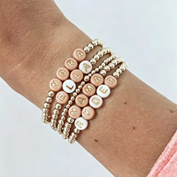 Bracelet personnalisé avec perles, fait main, extensible, en acier inoxydable, cadeau de bijoux pour femme, meilleure amie, anniversaire