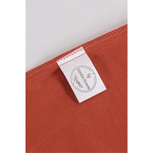 Parure de lit double Karden Flower Plain 100% coton, housse de couette terracotta, drap plat, 2 taies d'oreiller, chambre à coucher, douce et respirante - Product Image 4