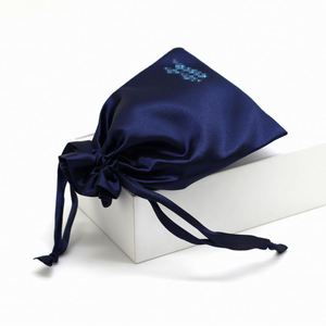 Sac à poussière en satin de soie de différentes couleurs, pochette d'emballage pour perruque, sac cadeau à cordon - Product Image 2