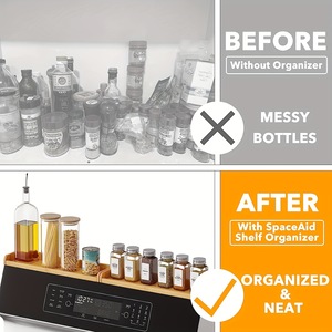 Bamboo oven <b>rack</b>, stovetop <b>kitchen</b> <b>storage</b> <b>rack</b>, oven spice <b>rack</b>, no installation required, percussion bean <b>storage</b>. - Product Image 2
