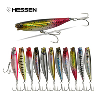 Leurre de pêche flottant pour la pêche en mer, 65mm 6g 85mm 10g, en matériaux synthétiques, avec hameçons, appât artificiel Hessen H53 Zander