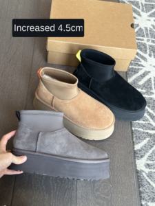 Botas Cortas de Invierno para Mujer, Tipo Lápiz, con Punta Redonda, Elásticas, Transpirables, Acolchadas y Cálidas, de Piel de Oveja, para la Nieve - Product Image 5