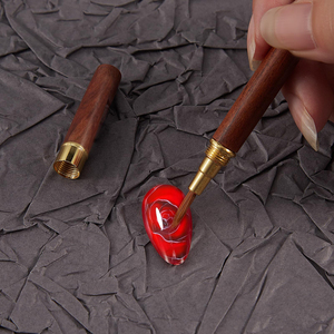 Wooden Nail Art <b>Brush</b> Metal Ferrule Fine Tip Painting <b>Brush</b> for Salon Gel Polish Detail Work - Product Image 1