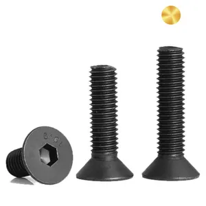 DIN7991 Metric M8 Black Grade 10.9 Alloy Steel Countersunk Flat Head Allen Hex Socket Machine Screw