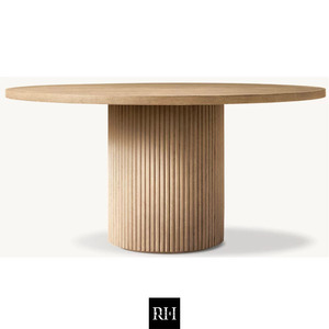 BYRON ROUND Dining <b>Table</b> RH Style furniture <b>Solid</b> <b>Wood</b> Dining <b>Table</b> - Modern Indoor Furniture for Kitchen & Living Room - Product Image 1