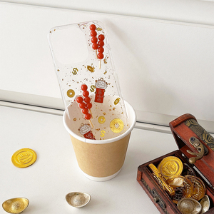 Чехол для телефона в корейском стиле с золотыми блестками, монетами и котом удачи для китайского Нового года, для <span class=keywords><strong>iPhone</strong></span> 17, 16 Pro, 15 Plus, 13, 12, 11 Max - Product Image 6