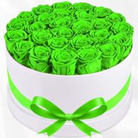 Roses éternelles romantiques populaires 27pcs Roses conservées dans une boîte cadeau ronde
