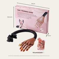Mano de Práctica Profesional Articulada para Uñas con Juntas Mecánicas y Soporte de Sujeción, Maniquí Flexible para Entrenamiento con Gel Acrílico Personalizado