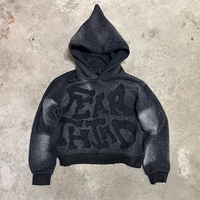DCY Sweat à capuche personnalisé noir délavé, style Wizard, Star, échantillon gratuit