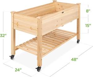 <span class=keywords><strong>Bac</strong></span> à jardin <span class=keywords><strong>sur</strong></span>élevé 48x24x32 pouces, jardinière <span class=keywords><strong>en</strong></span> <span class=keywords><strong>bois</strong></span> mobile <span class=keywords><strong>sur</strong></span>élevée avec roues verrouillables, étagère de rangement - Product Image 2