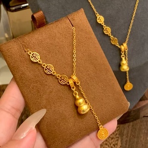 Collier en acier inoxydable de luxe léger, design en forme de <span class=keywords><strong>gourde</strong></span>, super scintillant, bijoux haut de gamme et romantiques - Product Image 2