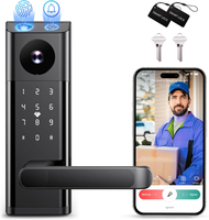 Kunci Pintu Pintar Elektronik Grosir dengan Sidik Jari, Kartu RFID, Tuya WiFi, Kamera, dan Bel Pintu untuk Penggunaan di Kamar Tamu Hotel Airbnb