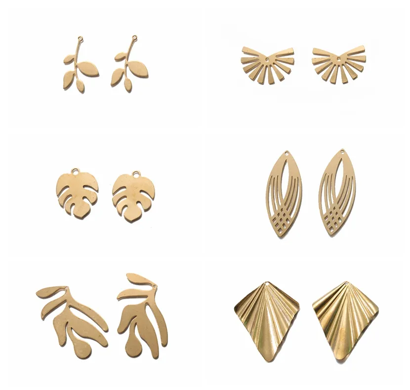 Produção de joias, produção de joias em lantejoulas de bronze, folha de metal, conector de cobre, redondo, oval, estrela