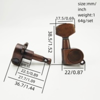 Guitare électrique rétro, petite tête carrée, rouge bronze, chevilles d'accordage entièrement fermées, accessoires de machine à accorder pour guitare électrique ST 6R