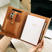 Organizador de Portafolio de Cuero RR, Porta Cuadernos, Organizador de Viaje para Mujer, Funda para Agenda, Papelería, Regalo, Funda para Teléfono