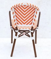 Chaise en rotin empilable de style moderne Uplion avec accoudoirs, chaise de bistrot française antique pour l'extérieur, l'école, chaises d'extérieur