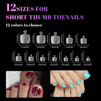 Faux ongles d'orteils à presser, courts, pointus, carrés, pré-encrés, double finition mate, en acrylique, couvrance totale, pour extensions d'orteils, DIY à domicile