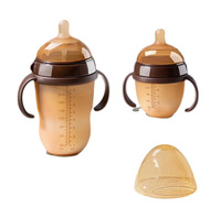 Biberon pour bébé à large ouverture en gel de silice souple et réaliste, simulant le sein maternel, pour le sevrage ; Biberons de 150 ml et 250 ml de qualité alimentaire avec boîte