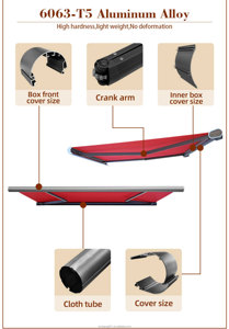 Vente en gros d'<span class=keywords><strong>auvent</strong></span> d'extérieur à cadre en aluminium à ouverture automatique Protection solaire rétractable avec télécommande <span class=keywords><strong>auvent</strong></span> pliant enduit bon marché - Product Image 5