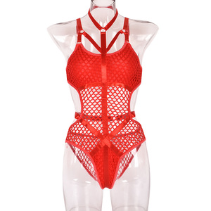 Regalo del Día de San Valentín, mono de malla calado sensual para mujer, lencería Sexy transparente de una pieza para mujer - Product Image 6