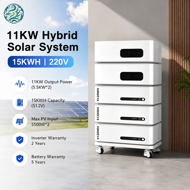 Expandable HomeUPSStackable LiFePO4Battery Inverter Set, Modular BatteryHome Solar Energy Storage Hybrid Inverter System15-30KWH