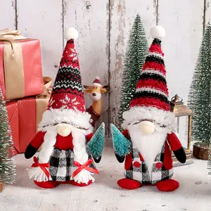 2023 ornements de gnome de noël Huaqi SDA07 mignon tenant un arbre gnome Couple poupée de noël pour les cadeaux de vacances