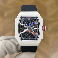 Montre de luxe haut de gamme pour homme, sportive, en fibre de carbone, avec tourbillon automatique, mouvement mécanique, bracelet en nylon, aiguilles de luxe, modèle 6702
