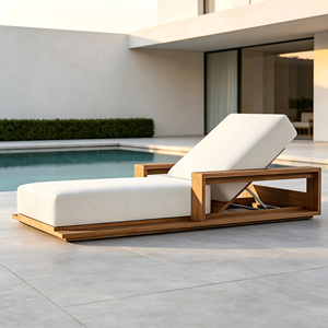 Conjuntos Clásicos de Muebles de Jardín para Exteriores, Tumbonas de Teca para Hotel, Tumbona Ajustable de Teca Bahía, Tumbonas Resistentes a la Intemperie - Product Image 3