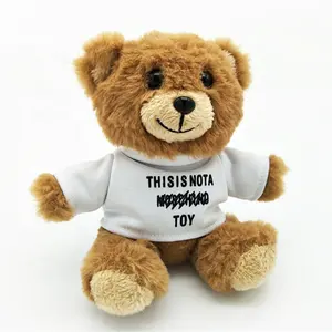 미니 작은 15cm 봉제 곰 인형 장난감 로고 티셔츠