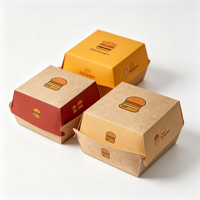 Boîtes à hamburgers et à hot-dogs en papier recyclé de qualité alimentaire, écologiques, pour restaurants, portables, parfaites pour les services de livraison de repas à emporter