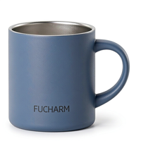 Mug à café isotherme en acier inoxydable moderne Fucharm 12oz 18/8 avec poignée