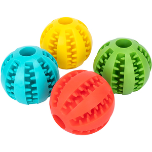 <span class=keywords><strong>Pet</strong></span> üretici çeşitli toksik olmayan Bite dayanıklı IQ eğitim 6cm 8cm evcil hayvan yemi dağıtım köpek oyuncak top - Product Image 3