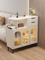 Meuble de séparation de style crème pour salon, armoire à vin, meuble d'appoint de salle à manger, table d'appoint de canapé