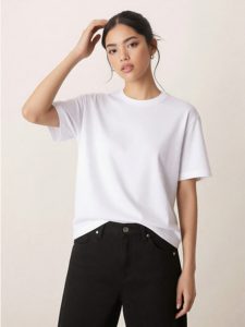 T-Shirt da Donna in Cotone con Collo Tondo, Taglie Forti, Casual, Estiva, Moda, Tinta Unita, Morbida, <span class=keywords><strong>Basic</strong></span>, <span class=keywords><strong>Design</strong></span> Semplice - Product Image 4