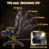 Chaise de jeu ergonomique en cuir au design traditionnel, inclinable à 170 degrés, avec mousse à mémoire de forme, hauteur réglable et fonction bascule.