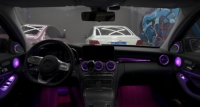 Kit d'éclairage d'ambiance intérieur LED 64 couleurs RGB pour Mercedes-Benz Classe C W205 2015-2021/GLC X253 (conducteur et passager)