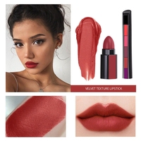 Gloss à lèvres végétalien en gros, longue tenue, waterproof, fini mat, maquillage minéral en stick, certifié HALAL, 5 sections, combinaison de 5 couleurs
