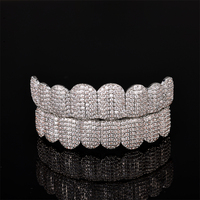 Grillz dentaire lumineux doré pour homme style Hip Hop, bijou corporel tendance avec zircon, idéal pour cadeau de mariage ou de fiançailles